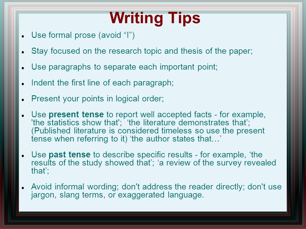 Should A Formal Essay Be In Present Tense – 508129